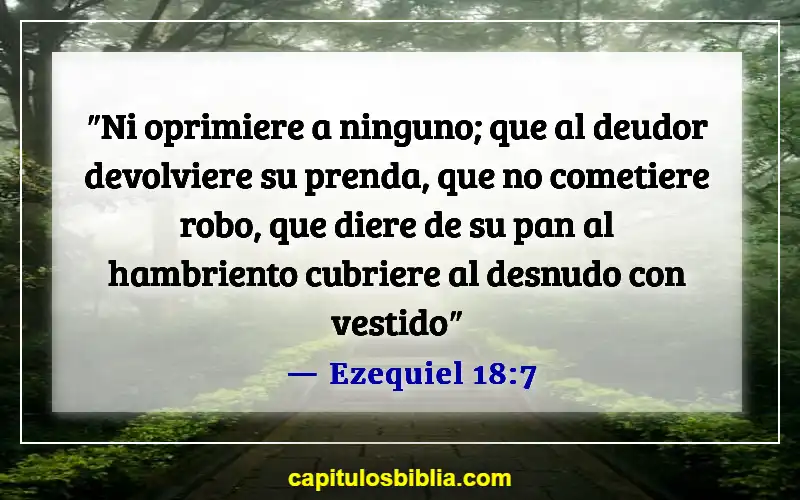 Versículos de la Biblia sobre servir a los pobres (Ezequiel 18:7)